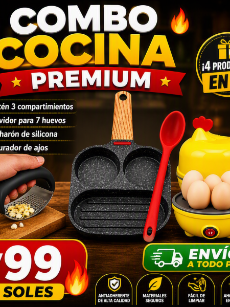 Combo Sarten de 3 Compartimientos y Gallina Electrica (CT)